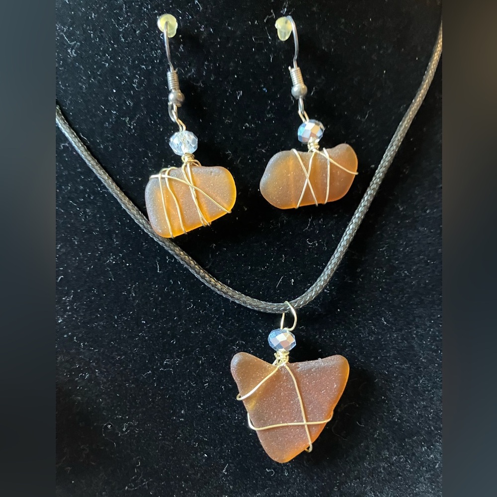 #49 handmade seaglass necklace set